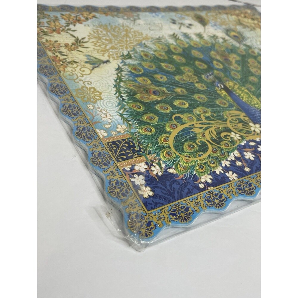 Peacock Die-Cut Gold Foil Paper Placemats 14X11" Pier 1 Imports 12 Count NEW - Picture 4 of 7